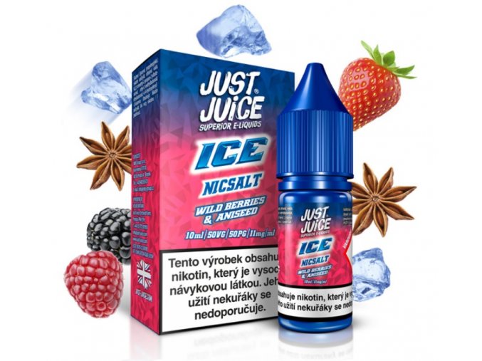 e liquid just juice salt ice wild berries aniseed 10ml 11mg 20mg