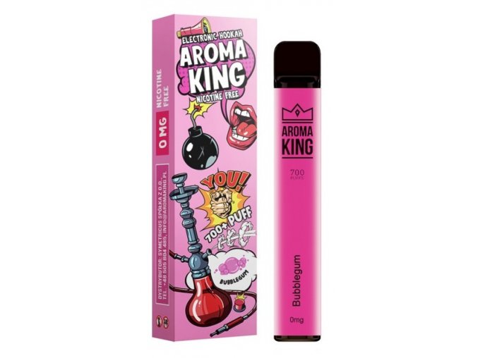 jednorazova elektronicka cigareta aroma king hookah bubble gum 0mg