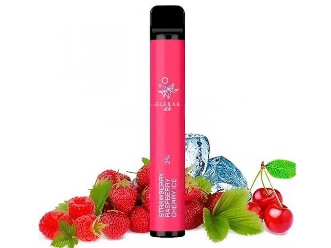 jednorazova e cigareta elf bar 600 strawberry raspberry cherry ice 20mg