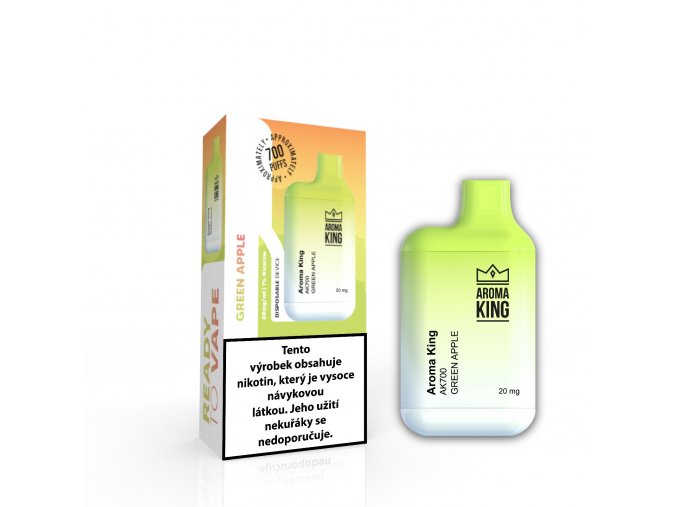 jednorazova elektro cigareta aroma king mini green apple 20mg