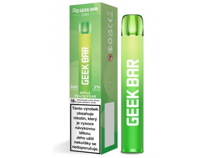 jednorazova e cigareta geek bar e600 20mg salt apple peach pear