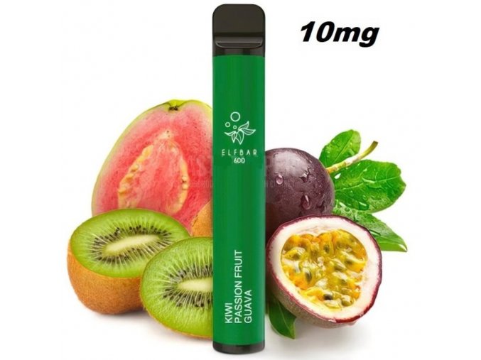 jednorazova e cigareta elf bar 600 kiwi passion fruit guava 10mg