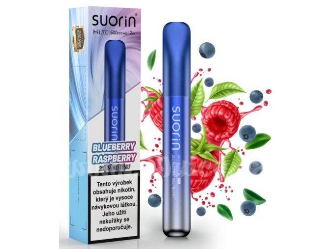 jednorazova e cigareta suorin bar hi700 disposable pod blueberry raspberry 20mg