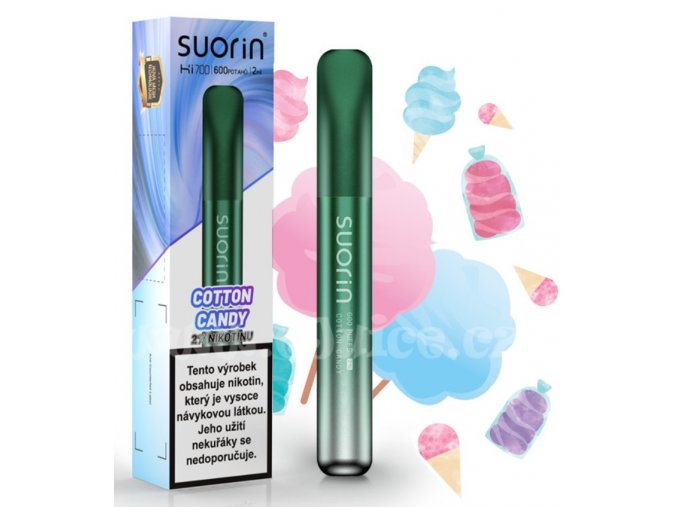 jednorazova e cigareta suorin bar hi700 disposable pod cotton candy 20mg