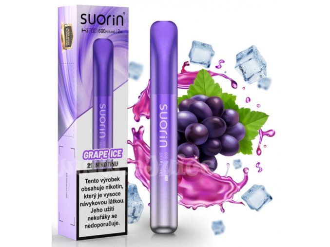 jednorazova e cigareta suorin bar hi700 disposable pod grape ice 20mg