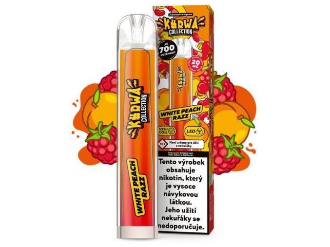 jednorazova e cigareta kurwa collection white peach razz 20mg