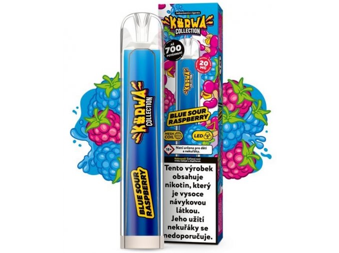 jednorazova e cigareta kurwa collection blue sour raspberry 20mg