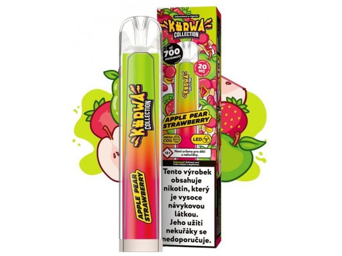 jednorazova e cigareta kurwa collection apple pear strawberry 20mg