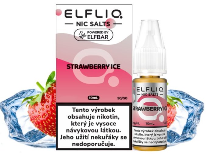 e liquid elfliq nic salt strawberry ice 10ml 20mg