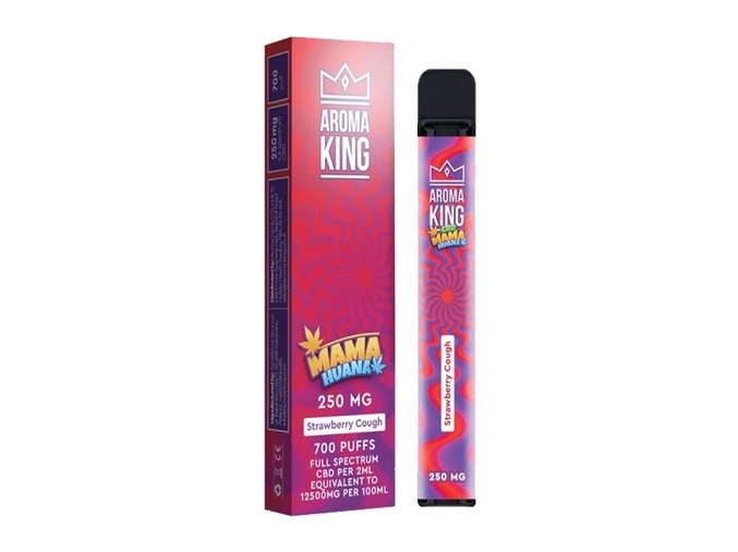 jednorazova e cigareta aroma king cbd mama huana strawberry cough 250mg