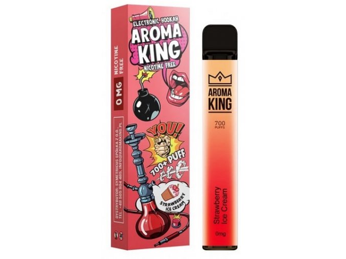 jednorazova e cigareta aroma king hookah strawberry ice cream 0mg