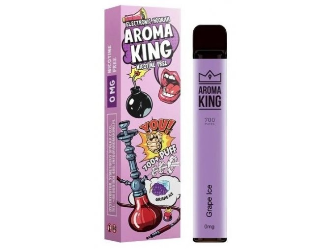 jednorazova e cigareta aroma king hookah grape ice 0mg