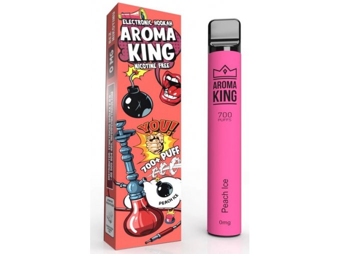jednorazova e cigareta aroma king hookah peach ice 0mg
