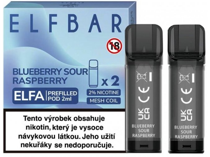 elf bar elfa pods cartridge 2pack blueberry sour raspberry 20mg