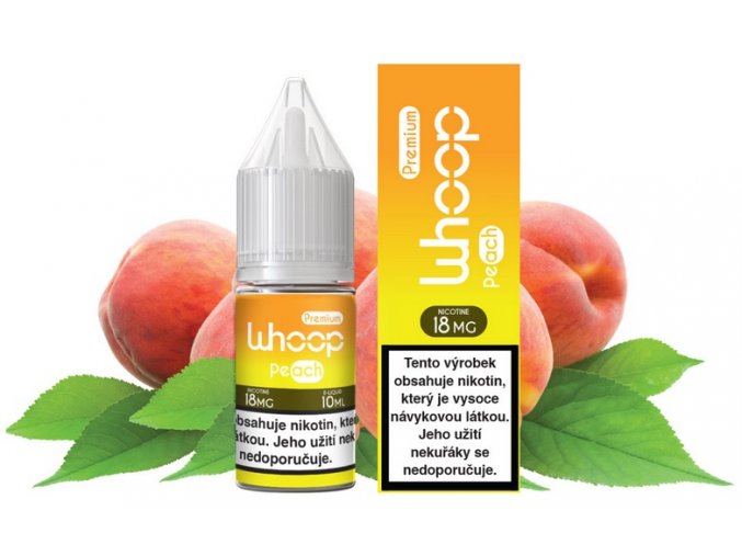 e liquid whoop peach broskev 10ml 6mg 12mg 18mg