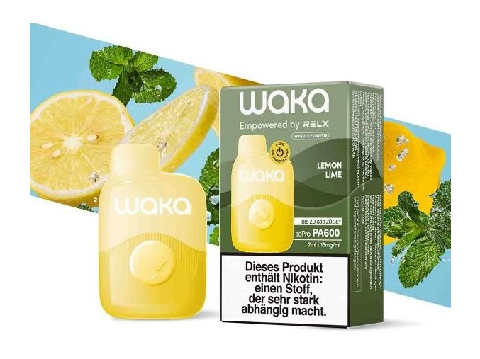 jednorazova e cigareta waka sopro lemon lime 18mg