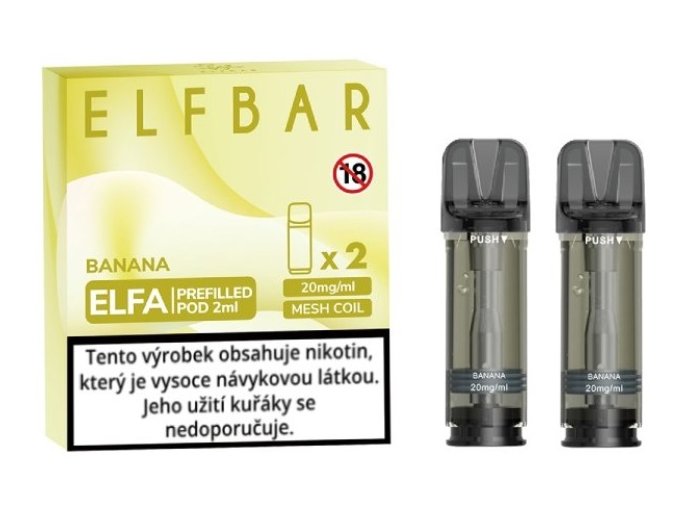 2ks elf bar elfa pods cartridge 2pack banana 20mg