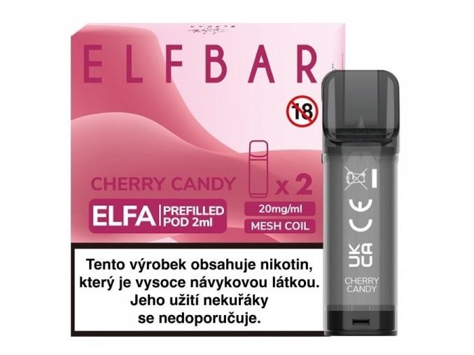 elf bar elfa cartridge 2ks cherry candy 20mg
