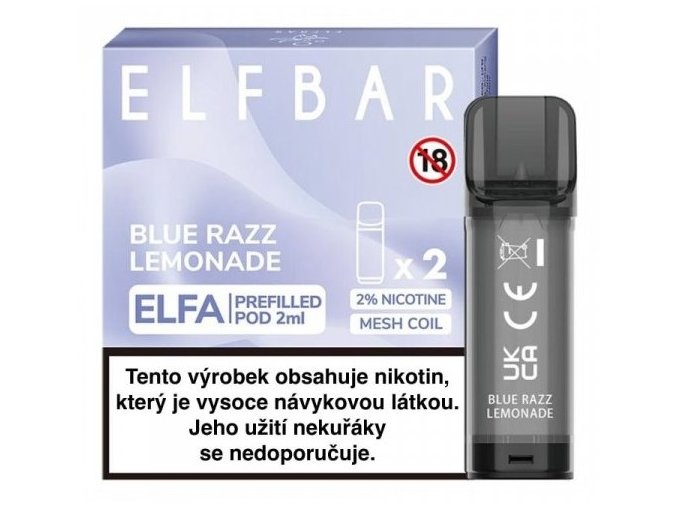 elf bar elfa cartridge 2ks blue razz lemonade 20mg