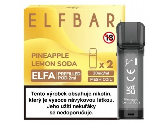 elf bar elfa cartridge 2ks pineapple lemon soda 20mg