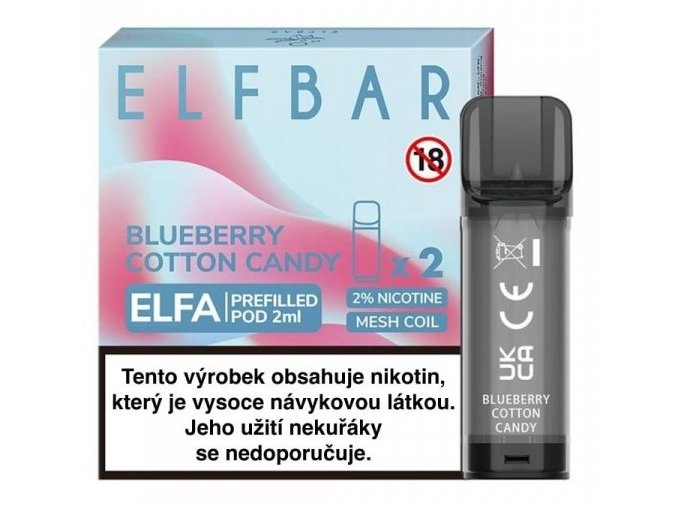 elf bar elfa cartridge 2ks blueberry cotton candy 20mg