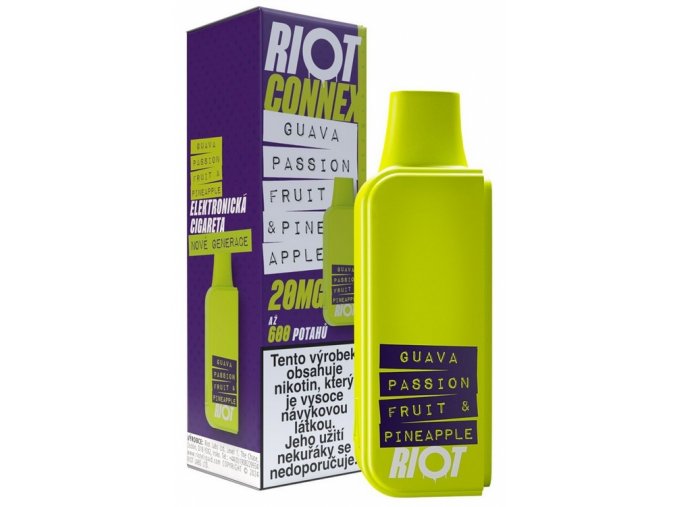 riot connex prednaplnena kapsle guava passion fruit pineapple 20mg