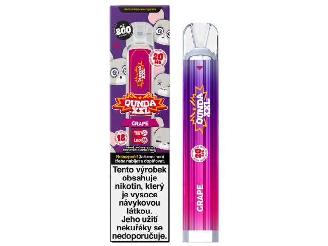 jednorazova e cigareta qunda xxl grape 20mg