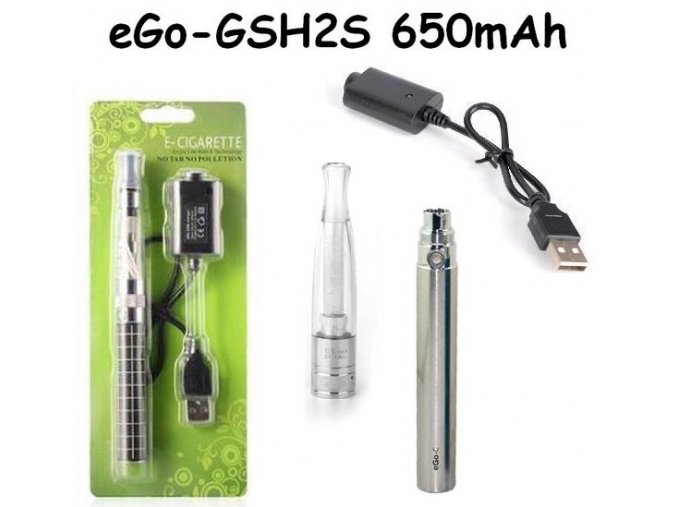 Elektronická cigareta eGo-GSH2S 650mAh nerezová 1ks