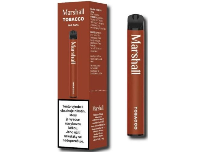 marshall jednorazova elektronicka cigareta tobacco 20mg