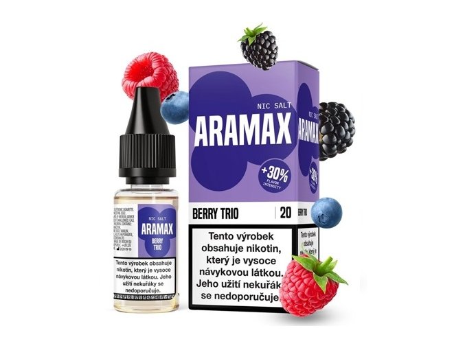 e liquid aramax salt berry trio bobulovita smes 10ml 10mg 20mg