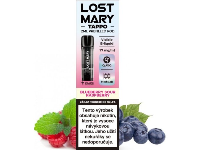 lost mary tappo pods cartridge 1pack blueberry sour raspberry 17mg
