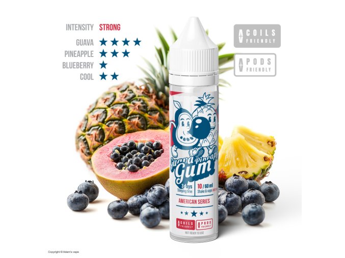 prichut adams vape guava pineapple gum 10ml