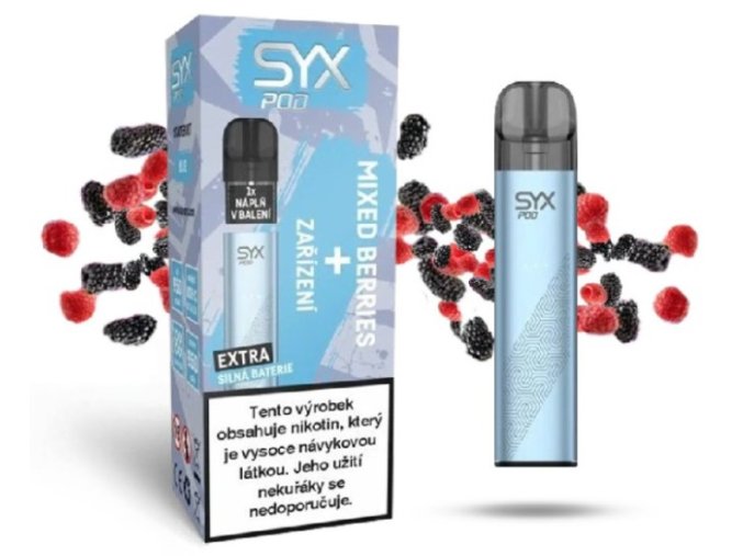 e cigareta syx pod starter kit 950mah modra mixed berries