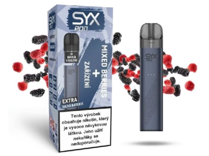 e cigareta syx pod starter kit 950mah tmave modra mixed berries