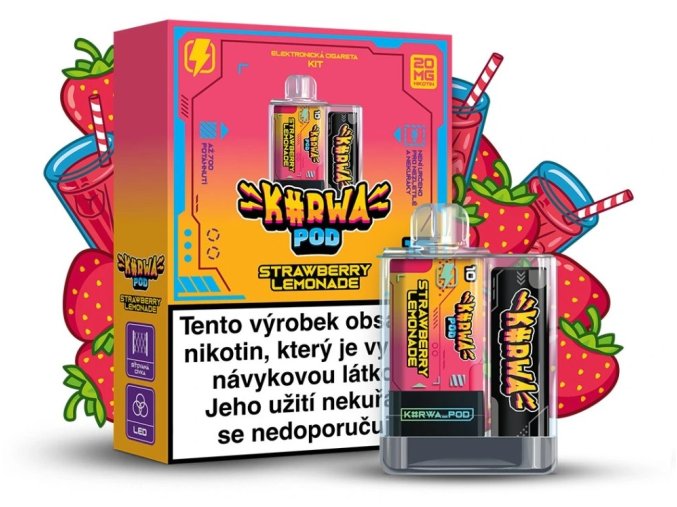 e cigareta kurwa pod kit strawberry lemonade 20mg 500mah