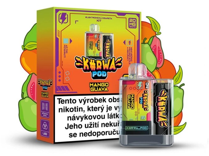 e cigareta kurwa pod kit mango guava 20mg 500mah