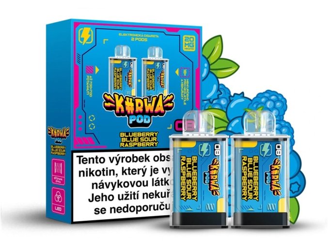 kurwa pod cartridge 2pack blueberry blue sour raspberry 20mg