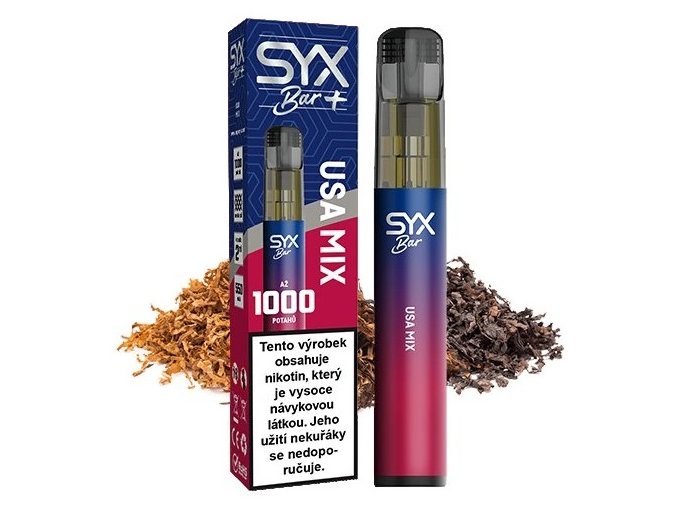 jednorazova elektronicka cigareta syx bar usa mix tabak 1000 potahu