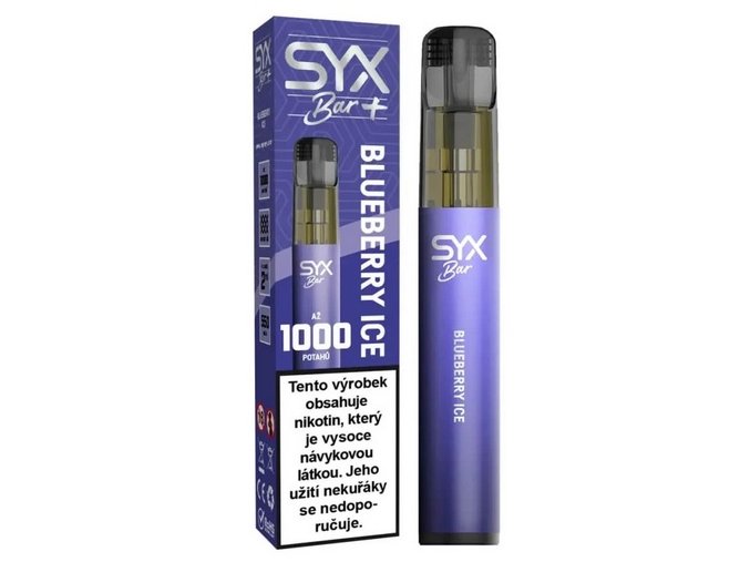 jednorazova e cigareta syx bar plus blueberry ice 1000 potahu