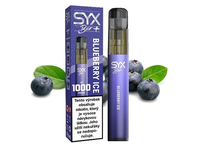 jednorazova elektronicka cigareta syx bar blueberry ice 1000 potahu