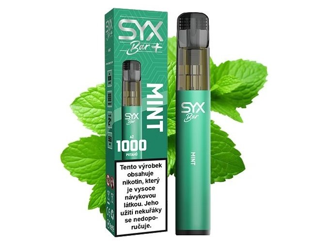 jednorazova elektronicka cigareta syx bar mint mata 1000 potahu