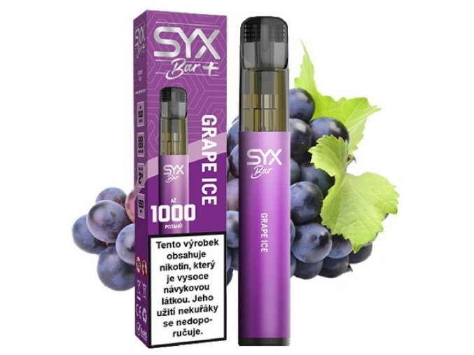 jednorazova e cigareta syx bar 1000 grape ice 16,5mg