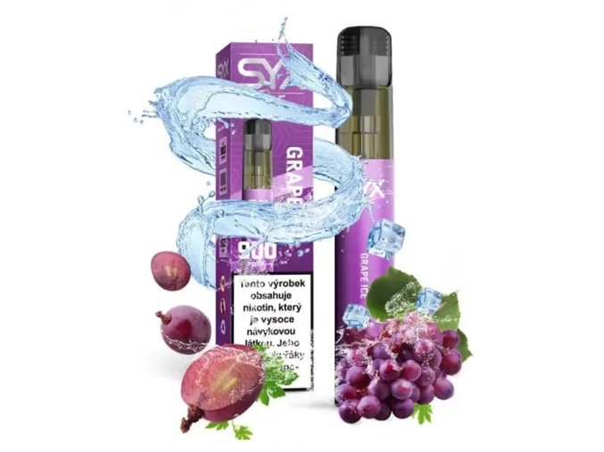 jednorazova e cigareta syx bar 900 grape ice 16,5mg