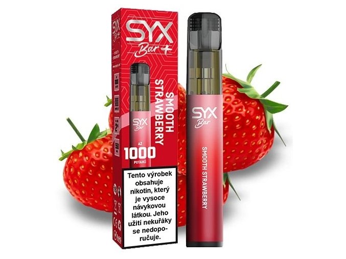 jednorazova elektronicka cigareta syx bar smooth strawberry 1000 potahu