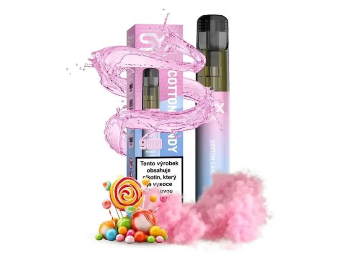 jednorazova e cigareta syx bar 900 cotton candy 16,5mg