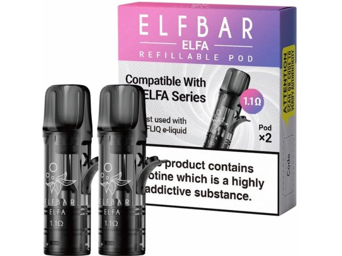elf bar elfa empty prazdne pods cartridge 11ohm 2pack 2ks