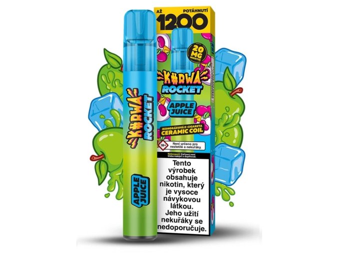 jednorazova e cigareta kurwa rocket apple juice 20mg