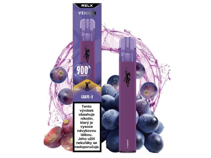 jednorazova e cigareta venix x2 grape x hroznove vino 16mg