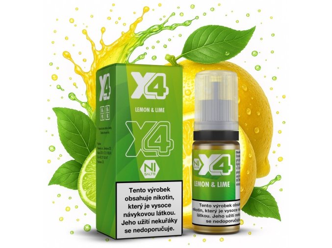 e liquid x4 bar juice lemon and lime 10ml 10mg 20mg