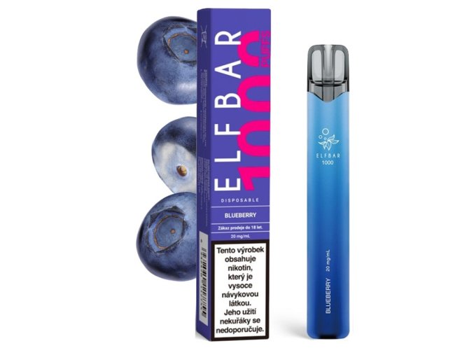 elf bar 1000 jednorazova elektronicka cigareta 20mg blueberry boruvka